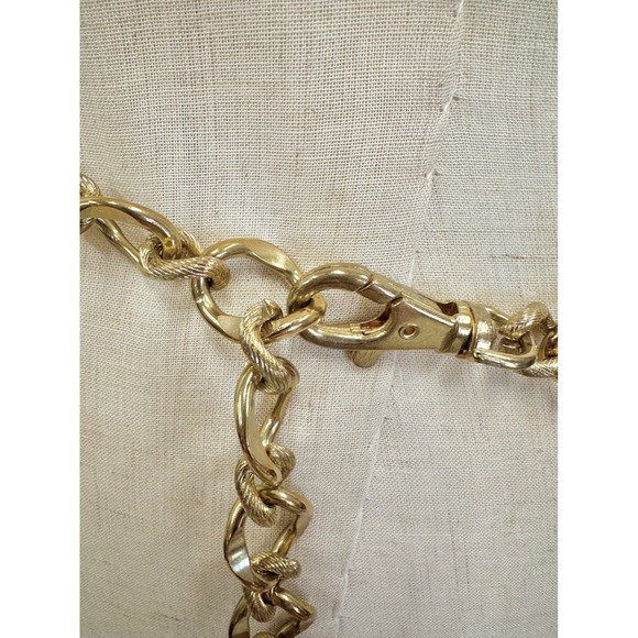 Vintage Gold Tone Multi Strand Layered Chain Belt Statement Accessory Wrap - Picture 7 of 16